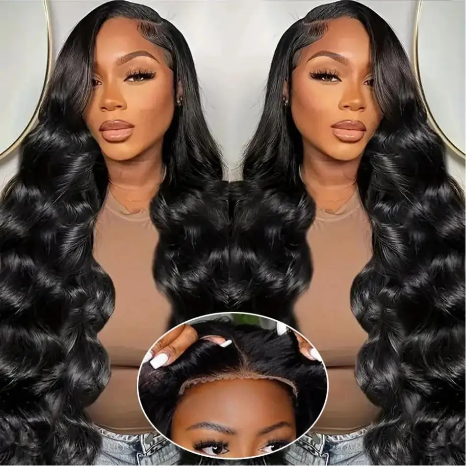 Lace Frontal Wig 4x4 Body Wave Wigs Glueless 5x5 Human Hair 30 Inch 100% Brazilian Natural PrePlucked Lace Front Wigs For Women