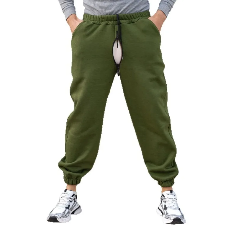 مفتوح المنشعب الرجال الوزن الثقيل الصوف بنطال رياضي شتاء دافئ لينة مدبب Sweatpants تجريب عادية في الهواء الطلق التدريب الشارع الشهير