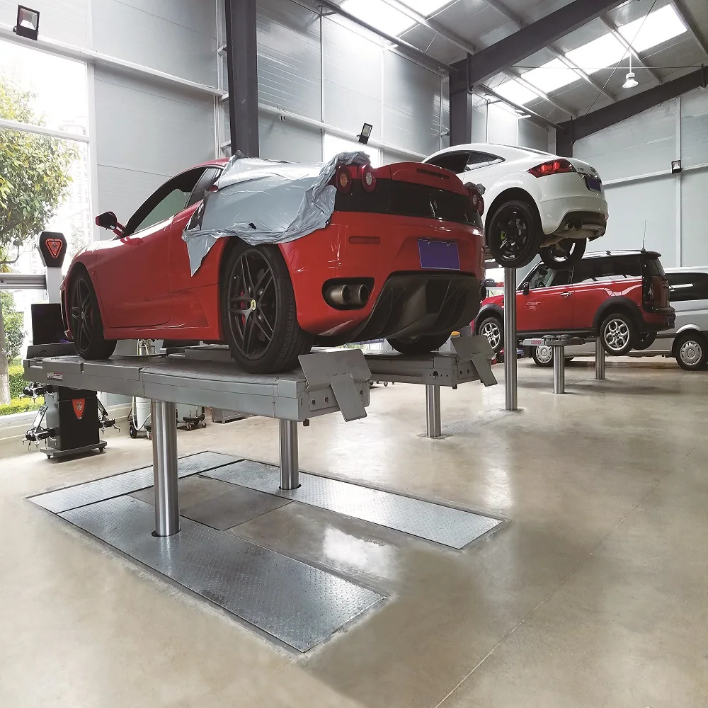 L6800(A) 5000KG Hydraulic 2 Post Double Cylinder Inground Car Lifts Made In China Experienced
