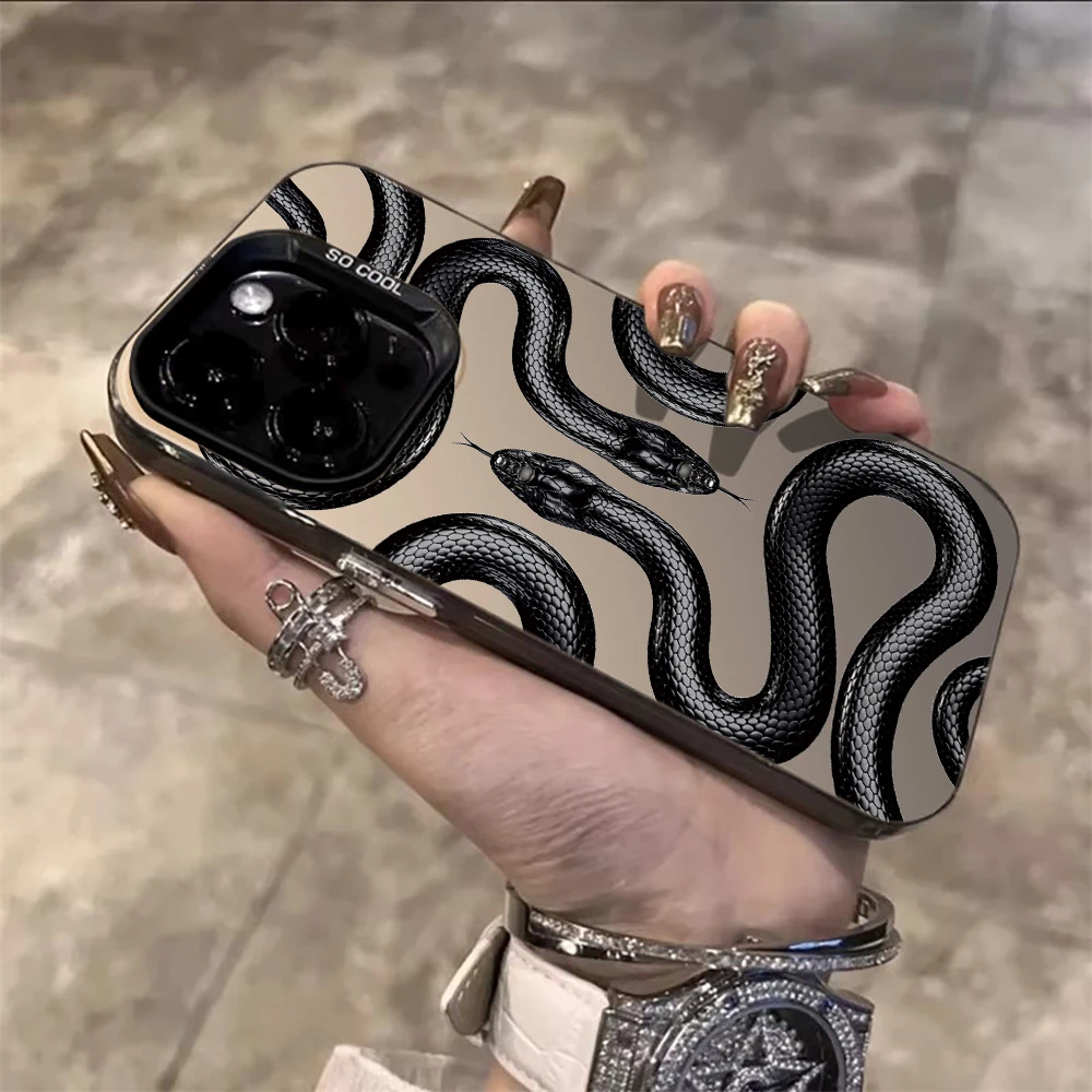 Dark Aesthetic Coiled Snake Minimal Case For Samsung Galaxy S26 S25 S24 S23 Ultra S22 Plus S21 FE A56 A55 A54 A53 A36 A34 A33 - view 2