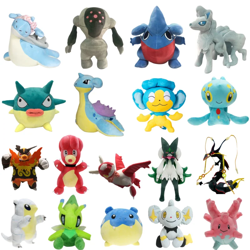 

Peluche Toys Pokemon Plush Qwilfish Gible Ninetales Lapras Latias Emboar Rayquaza Gyarados Registeel Kawaii Pikachu Toy