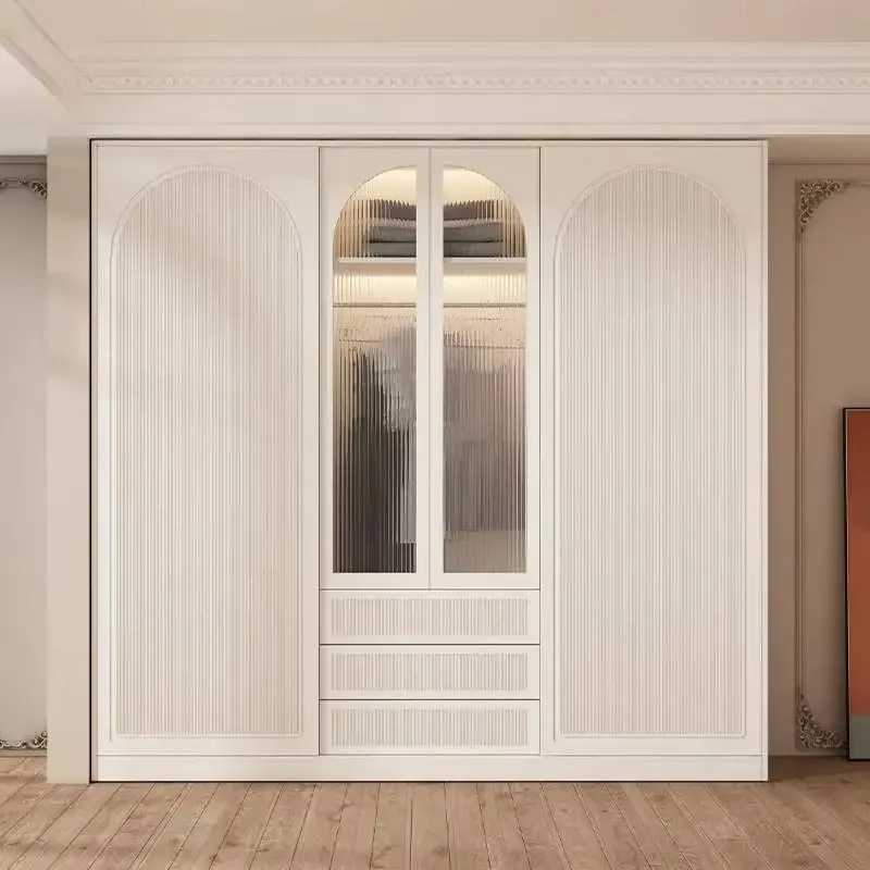 

Sliding Doors Wood Wardrobes Glass Modern Luxury Space Saving Bedroom Closet Wooden Drawers Ropero De Madera Furniture Home