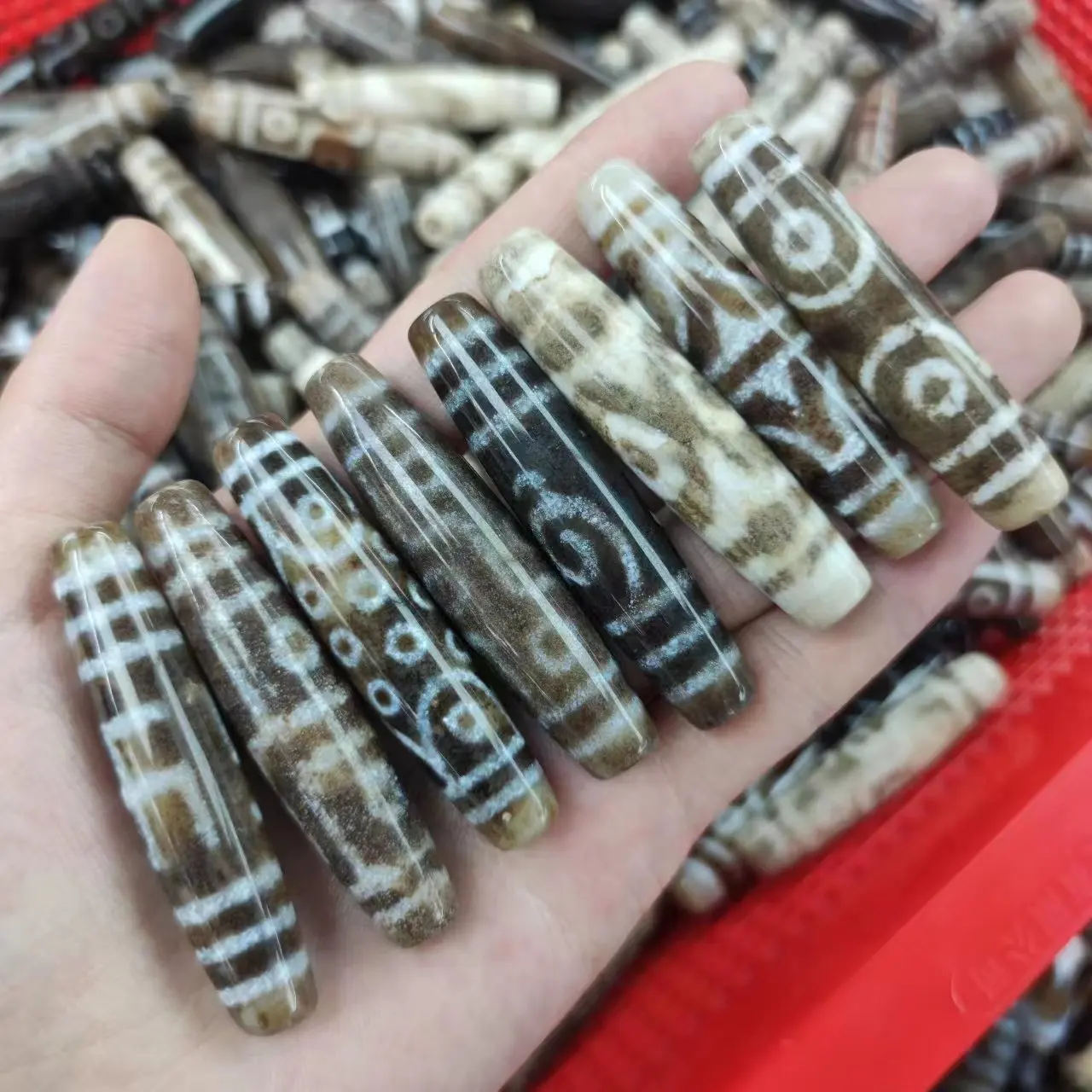 

10pcs/lot natural multiple pattern agate dzi wholesale xiangxiong cinnabar brown luster Handmade beads Accessories jewelry diy