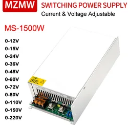 MZMW 1500W zasilacz przełączający regulowany 0-12V 15V 24V 36V 48v 60V 72V 80V 110V 150V 220V 110/220V AC/DC pojedyncze wyjście SMPS