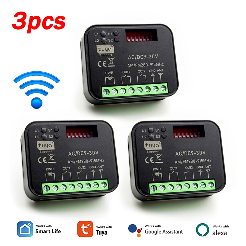 Universal RX MULTI 300-868MHz Wifi 2CH Smart Switch Modul Tuya APP Control 433MHz 868MHz Garage/tor Fernbedienung Empfänger
