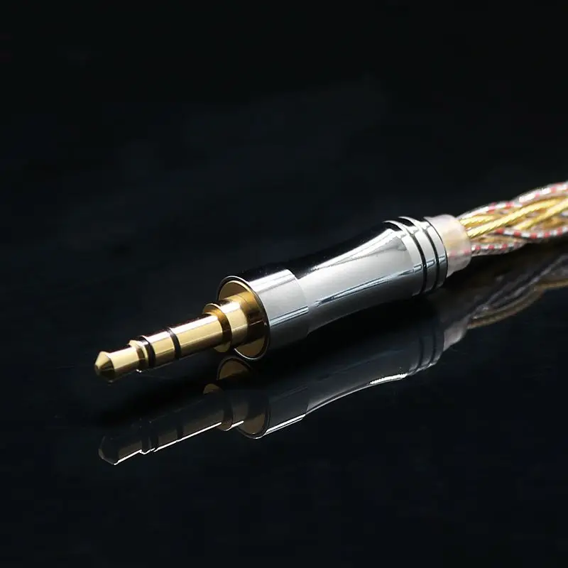 ivipQ-529 Silver Palladium Aluminum Foil+7N OCC Gold Plating Earphone Cable Suitable For Kz Zs 10 Pro х Tangzu WAN ER Moondop