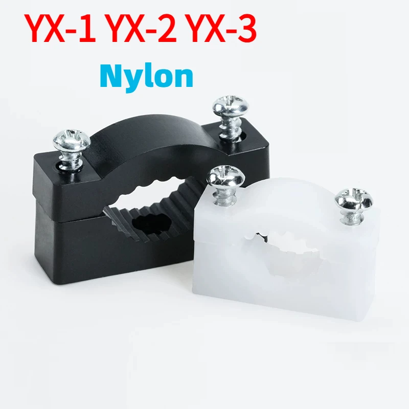 5-20pcs YX-1 YX-2 YX-3 Black/White Nylon Round Double-entry Cable Clamp Cable And Wire Fasteners Cables Ties Mounting Brackets