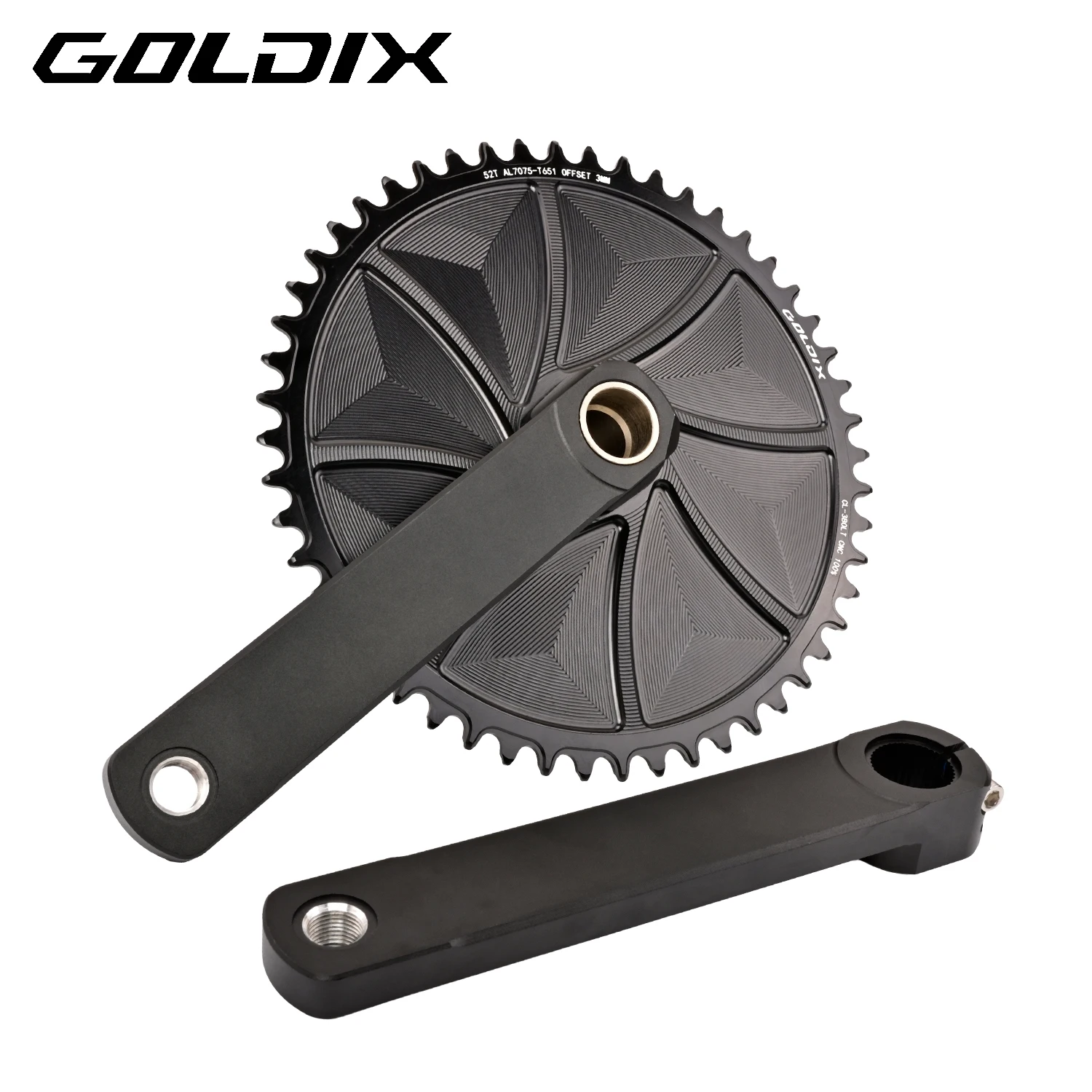 GOLDIX Road Bike Crankset 165/170/172.5/175mm Length Aluminum Alloy Forged Bicycle Crank Single Speed Narrow wide Chainring