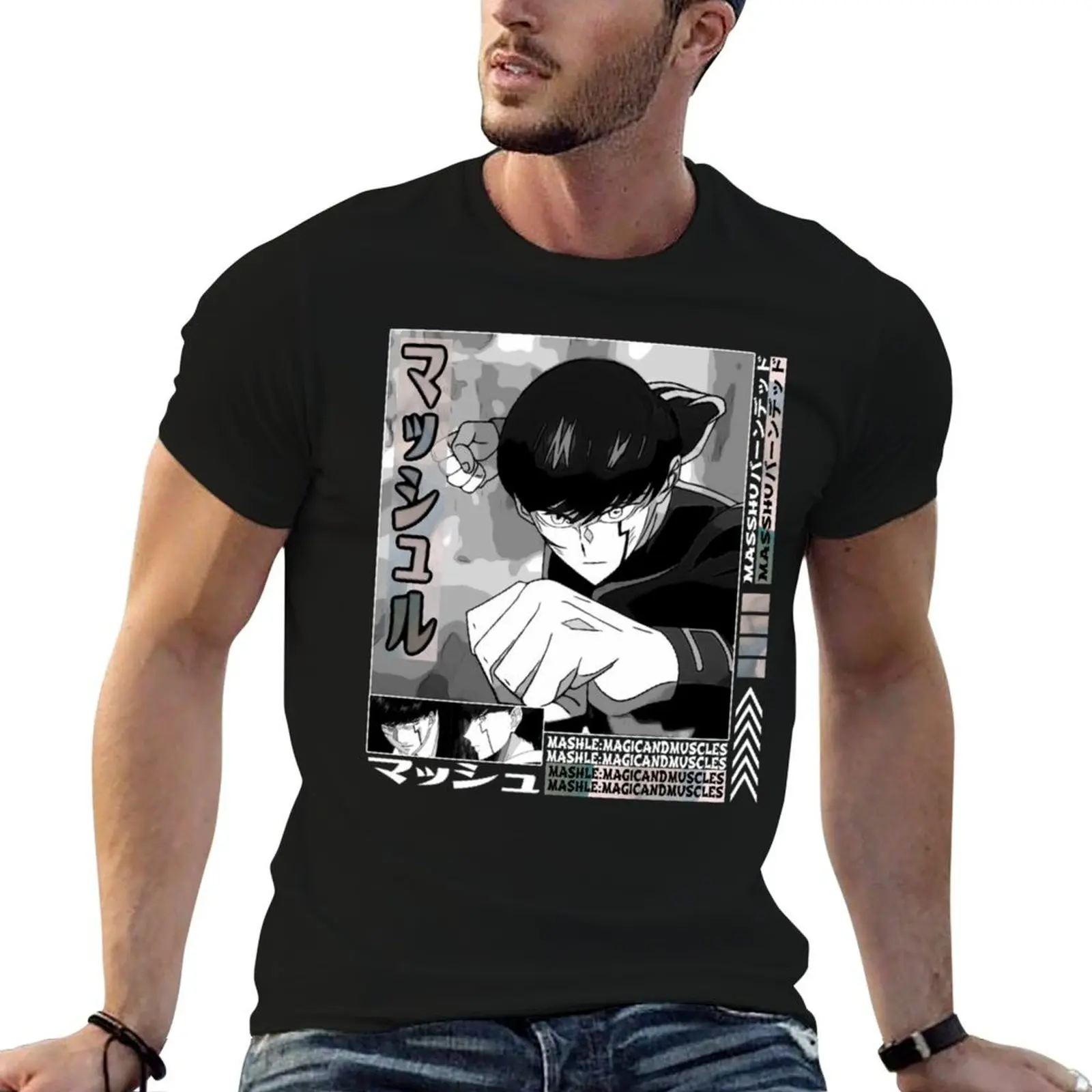 

футболки с рисунком Burnedead, забавные футболки Mashle: для мужчин, мужские футболки Muscles, рубашки Mash и футболки Magic