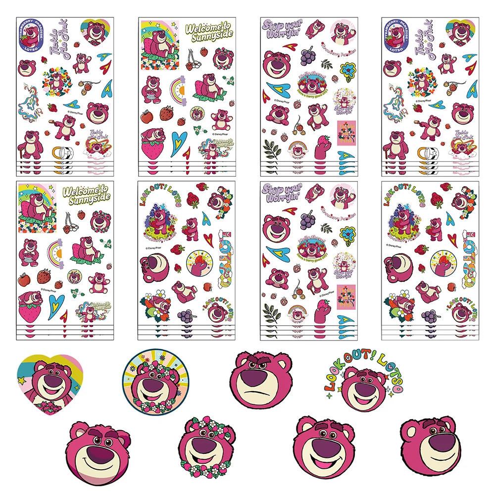 8/16Sheets Children Disney Lots o Huggin Bear Make a Face Puzzle Stickers Character Jigsaw Assemble Kids Game Gift Party Favor