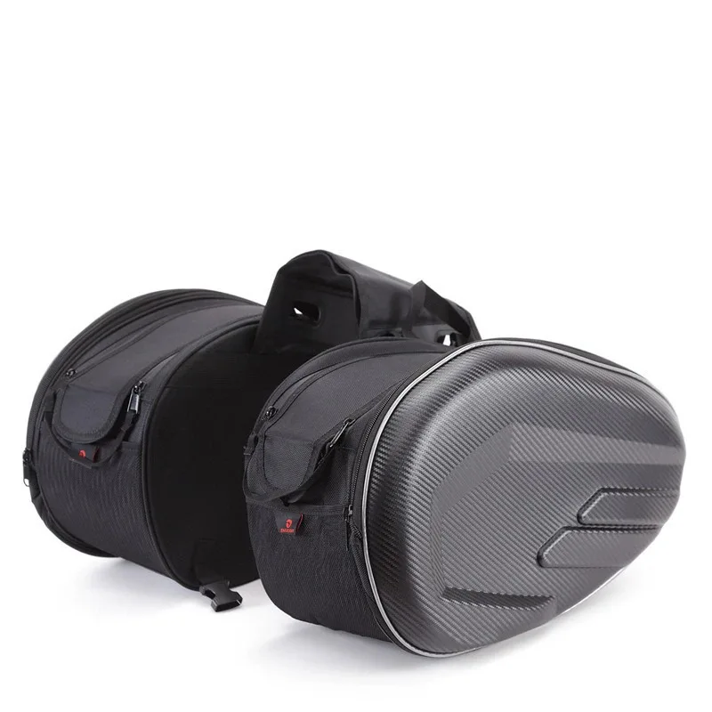 

2 Pieces Motorcycle Side Bag Racing Rider Saddle Bag Motorcycle Riding Helmet Can Be Placed with Rain Cover