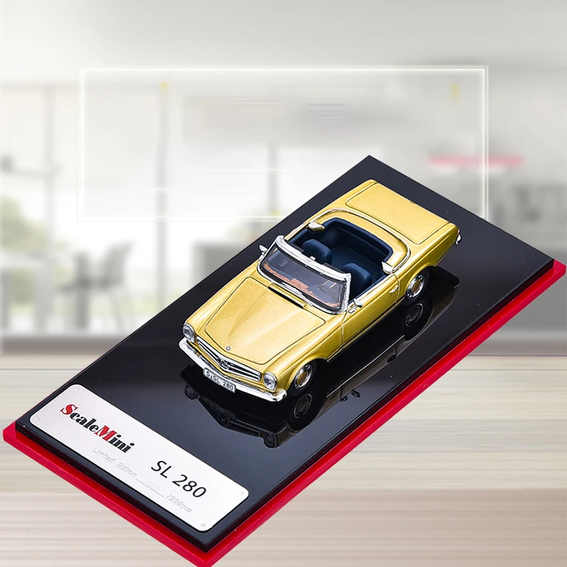 1:64 مقياس الراتنج نموذج سيارة بنز SL280 الفاخرة مقلد الرياضة السوبر طبعة محدودة تحصيل هدية مصغرة نسخة محاصر! #3