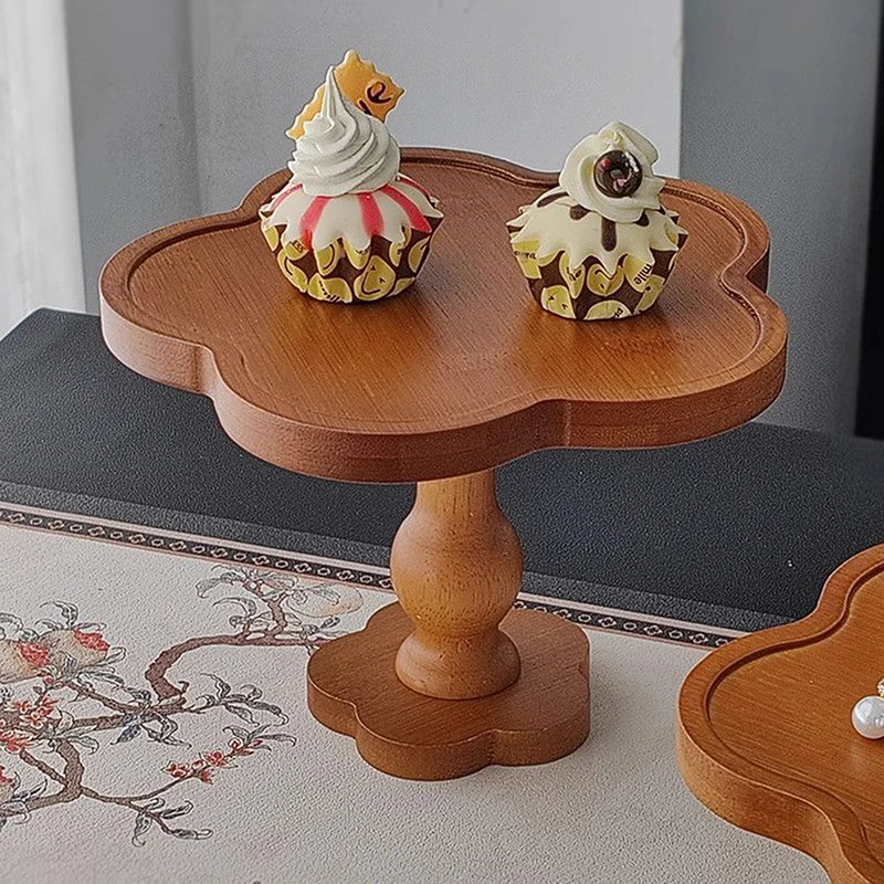 Französische Vintage-Spitzen-Holztabletts, hohes Tablett, Aroma-Kerzentablett, Aufbewahrungstabletts, hohes Tablett, Ornament, dekoratives Tablett