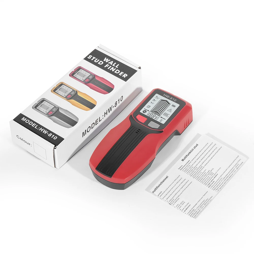 Wyszukiwarka kołków 6 w 1 Wyświetlacz LCD Elektryczny skaner ścienny Czujnik Wysoka dokładność Ręczny wykrywacz metali do kabli AC na żywo Drewno