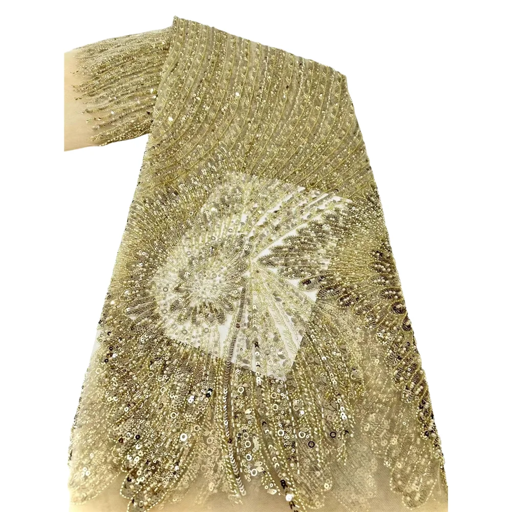 

Бисерная Тюлевая кружевная ткань, африканские сетчатые кружевные ткани с блестками, вечерние платья, высокое качество, искусственная кожа