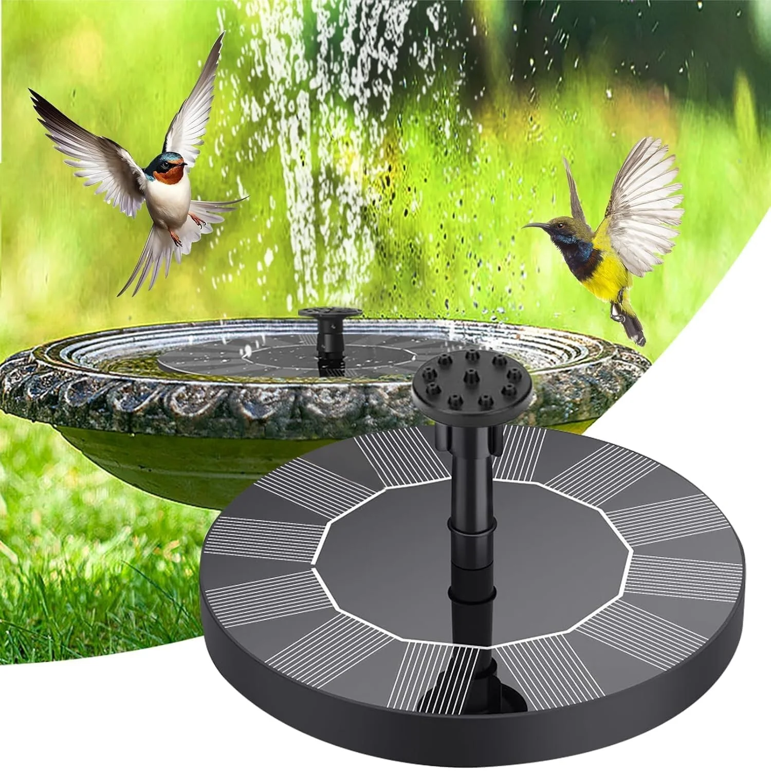 

Solar Fountain Pump 8 Nozzle Floating Solar Powered Submersible Water Fountain Outdoor Garden Pond Pool Fish Tank Aquarium Decor