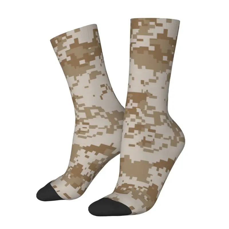 Fashion Mens Digital Desert Camo Dress Socks Unisex Comfortable Warm 3D Print Military Army Camouflage Crew Socks