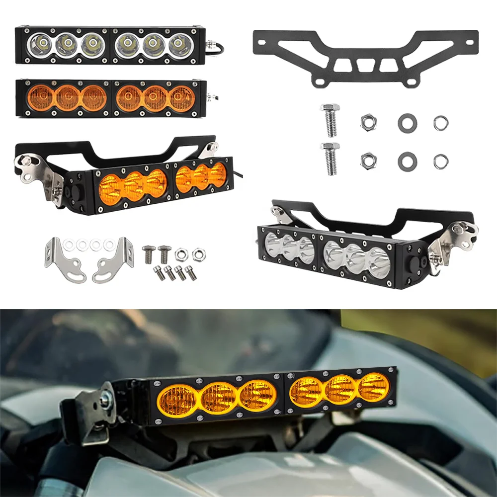 

11" LED Light Bar Bracket Kit Front Grille 60W Front Lamp Bar 6000K 3000K UTV Auxiliary Driving For Can Am Maverick X3 2016-2023