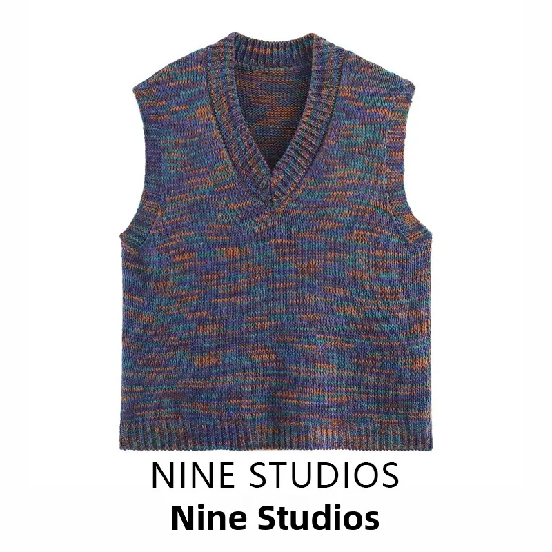 

NINE ZA Women's Iceland Wool V-ne Casual Knitted Vest Svel Top Versatile Comfortable Commute Sle Regular Fit