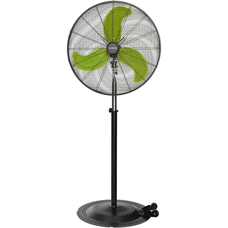 

Pro 9500 CFM 30-дюймовый вращающийся вентилятор на пьедестале, 3-скоростной сверхмощный металлический стоячий вентилятор, высокоскоростной циркулятор воздуха с роликом для C