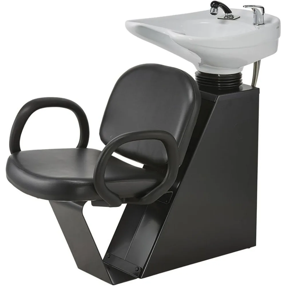 Shampoo Backwash Unit for Professional Salons Large Tilting Porcelain Shampoo Bowl Cushioned Tilting Seat and Backrest Spa Chair