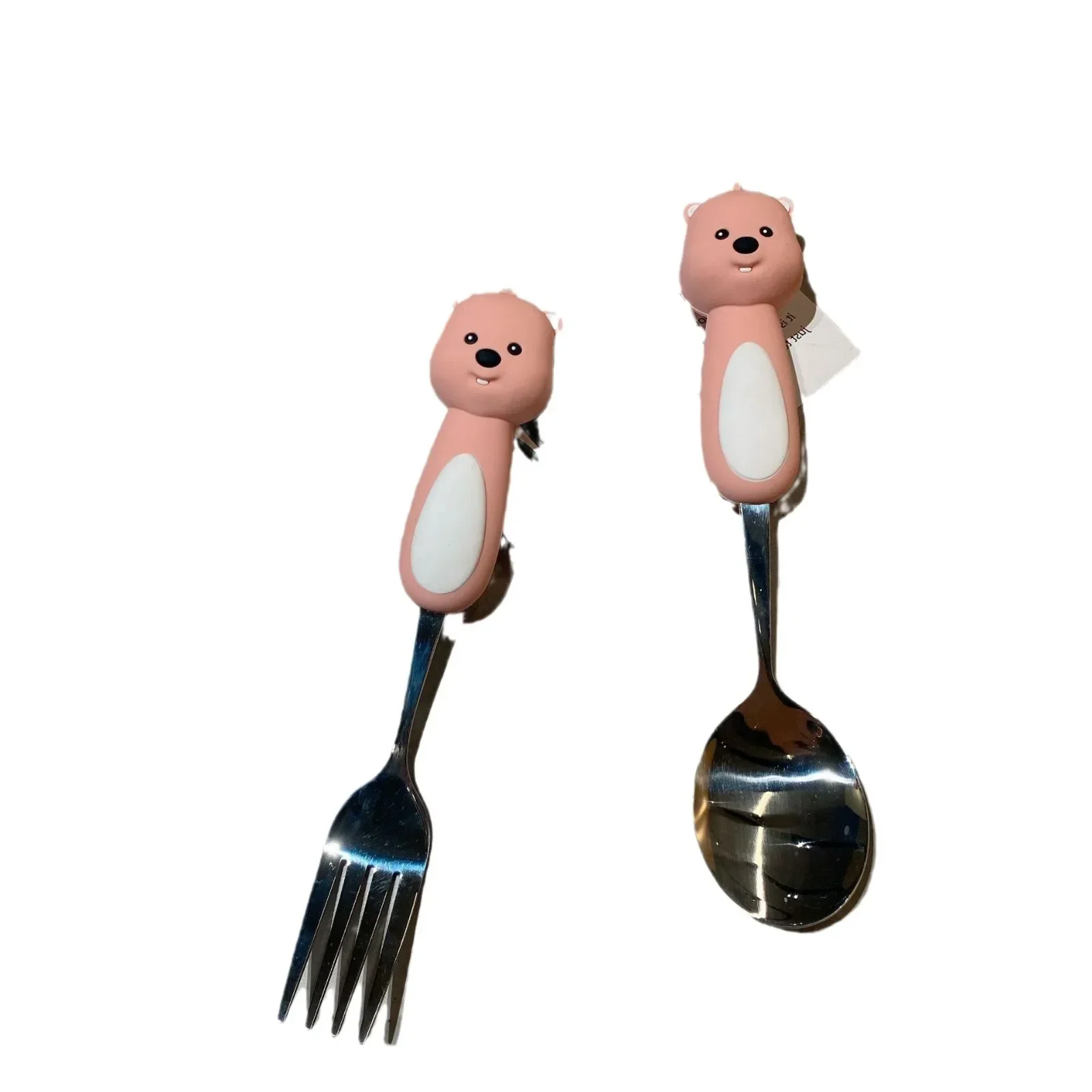 Loopy  cartoon new stainless steel cute spoon and fork set anti-ironing outdoor portable spoon and fork tableware