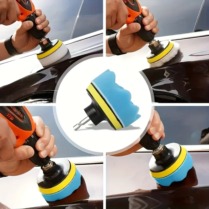 37 pieces of headlight repair and restoration kit, car polishing disc 3-inch 75mm, car wax sponge polishing pad with sandpaper 6
