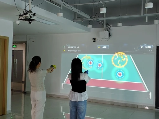 Immersive Interactive Projection Shooting Game System Wall Projection Laser Gun Shooting Simulator For Entertainment Center