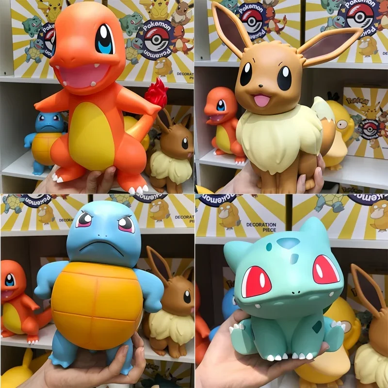 2025 Laris Model Boneka Pokemon Pikachu Figur Besar Charmander Eevee Porkby Tupai Ornamen Patung Mainan Remaja Mengumpulkan Hadiah