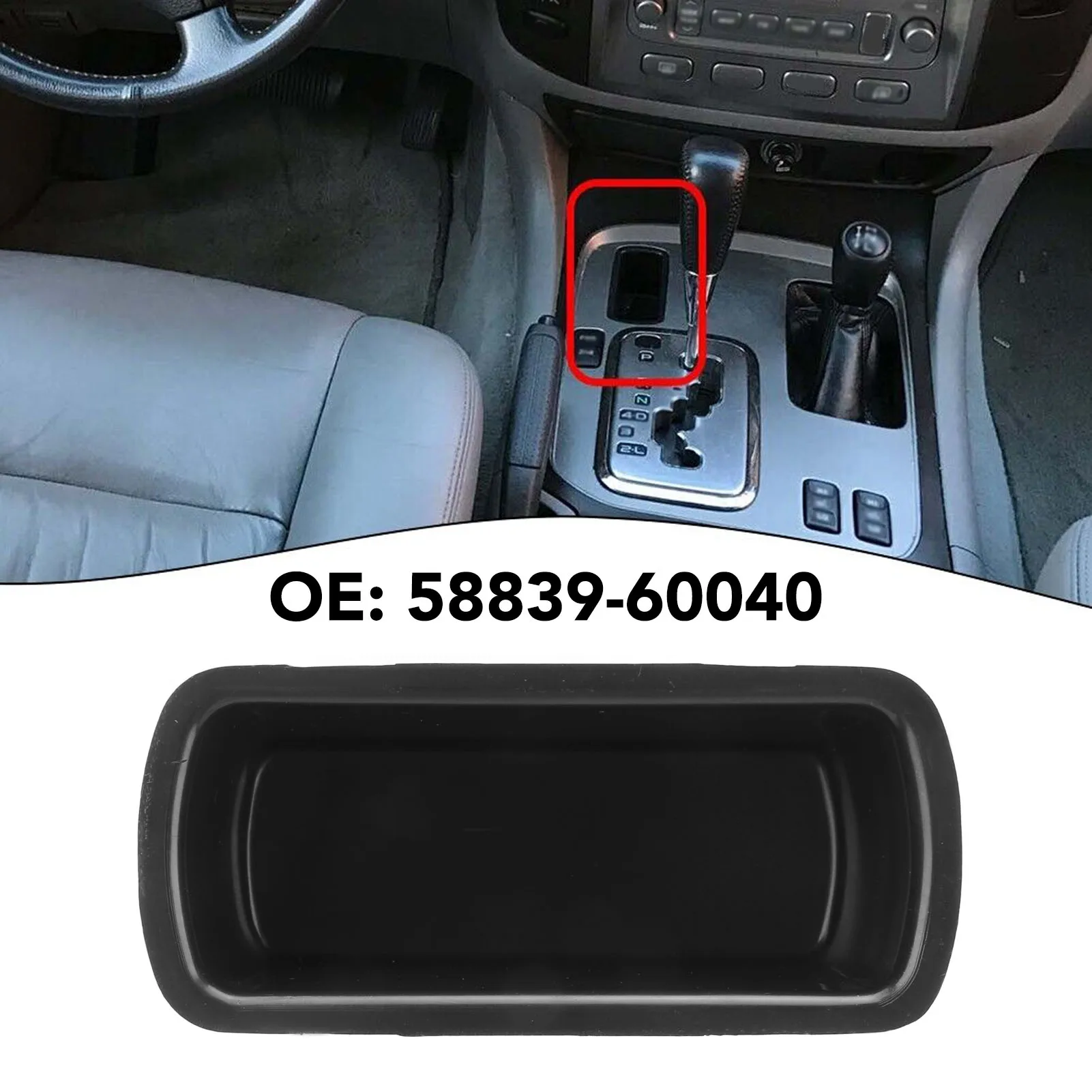 Cubierta de orificio para caja de consola de coche 58839-60040 ABS duradera resistente al desgaste para TOYOTA LAND CRUISER 2001 a 2007 para LEXUS GX470 2003-2009