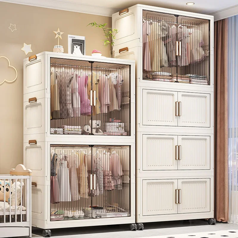 Simple Wardrobe Household Clothes Quilt Storage Cabinet Bedroom Children's Wardrobe Rental House Foldable Locker