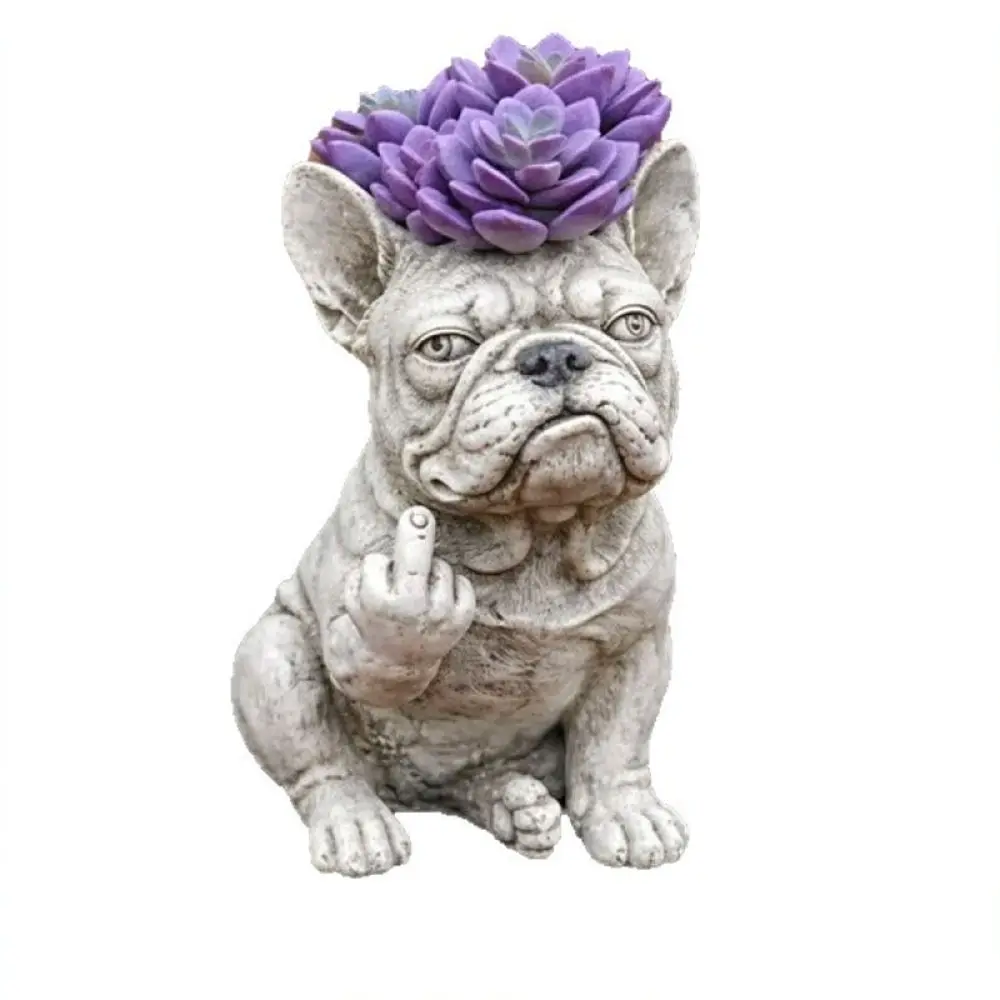 Cute Dog Shape Resin Succulent Pot Cartoon Animal Desktop Ornament Minimalist Home Garden Plant Nursery Container
