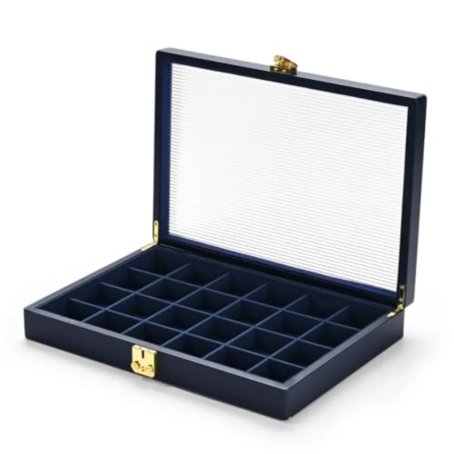 

Blue Leather Jewelry Organizer Jewelry Tray with Lid Jewelry Organizers and Storage for Drawers Pendant Ring Display Case Box f