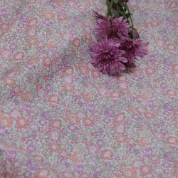 New Purple Floral 100% Cotton Like Liberty Fabric Digital Printing for Sewing Cloth Dresses Skirt Kids Designer Poplin Soft