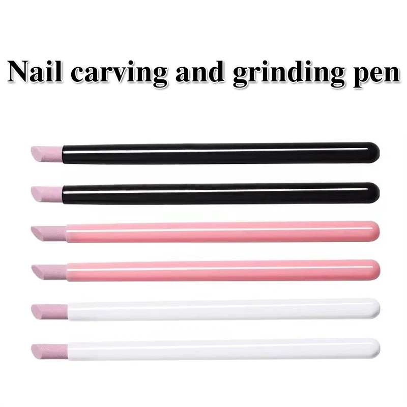 6PCS Nails Art Quartz Grinding Pen Nail Cuticle Scissors Dead Skin Remover UV Gel Polish Manicure Stick Files Accessories Tools