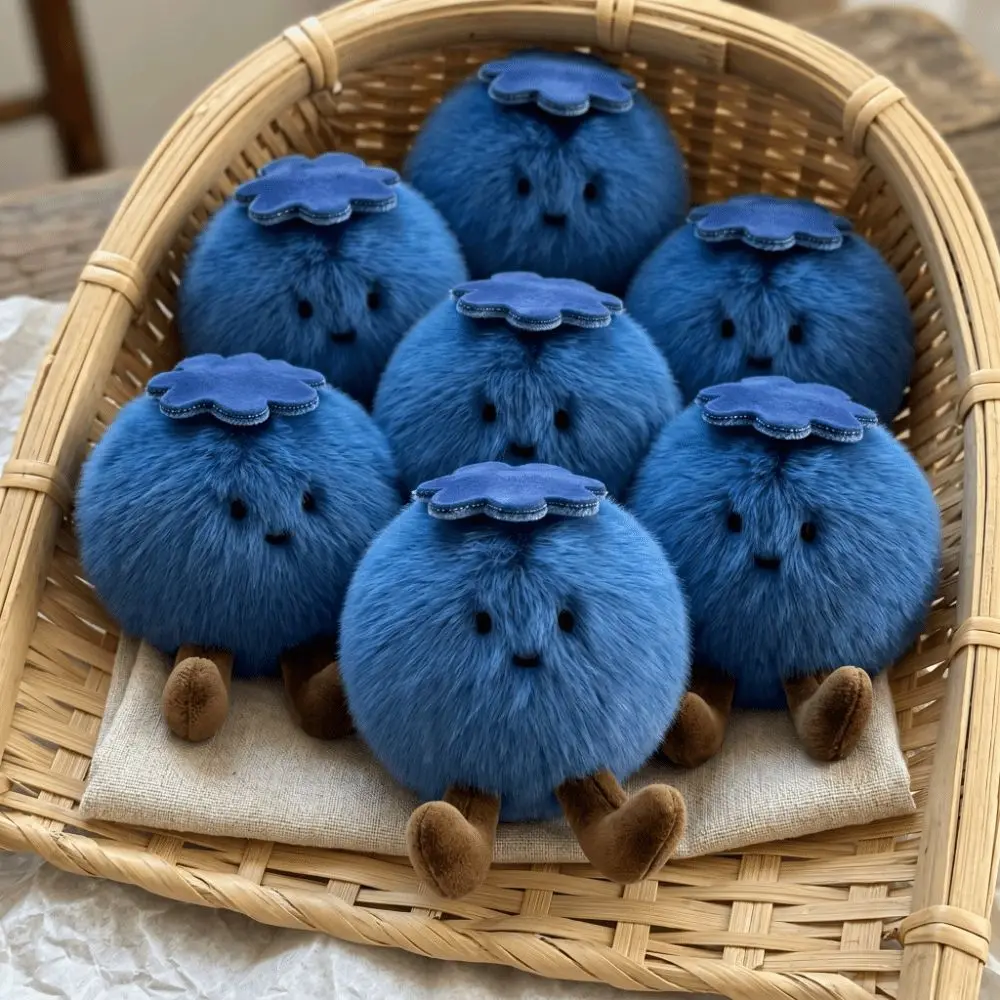 Simulation Blueberry Blueberry Plush Doll Pendant Soft PP Cotton Blueberry Plush Keychain Lovely Cute Blueberry Plush Bag Charm