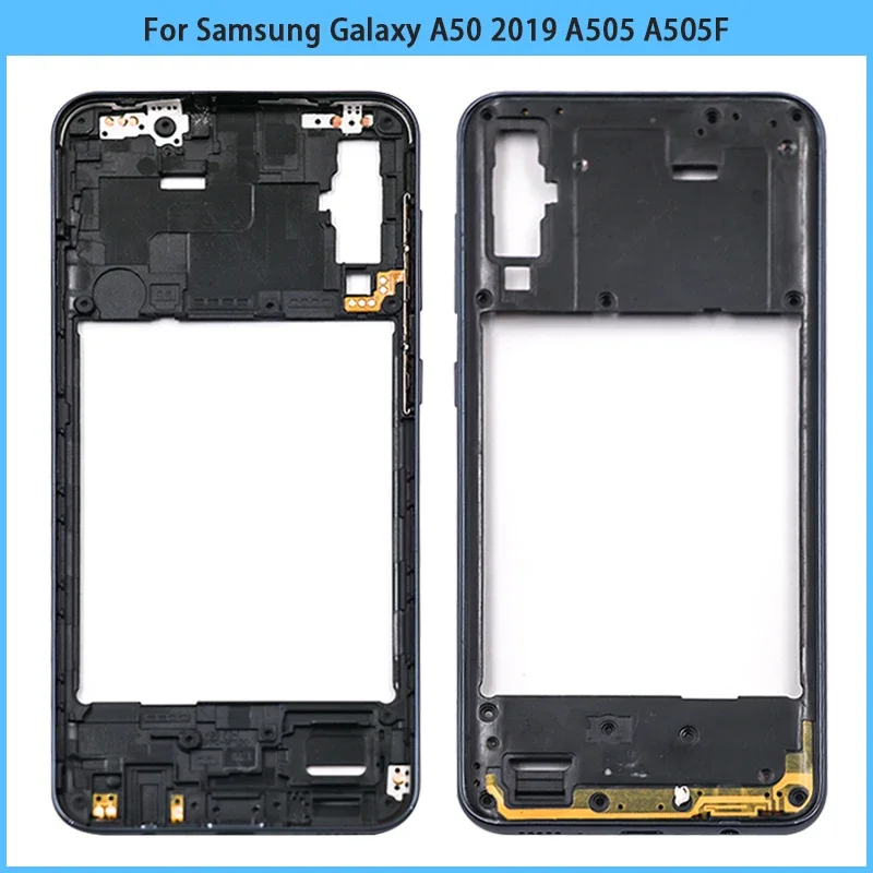 New For Samsung Galaxy A50 2019 A505 A505F Plastic Middle Frame Bezel A50 Battery Back Cover Rear Door Housing Case Replace