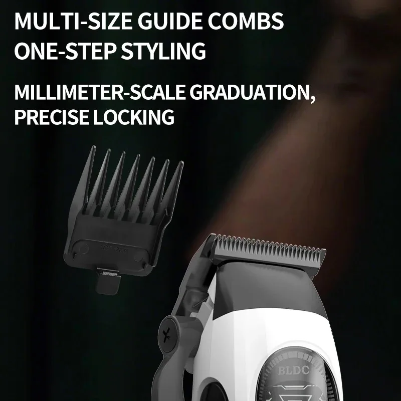 Kemei 1423 External Brushless Motor Rechargeable Hair Clippers Professional Trimmer 10000RPM SPACE Blades Hair Cutting Machine