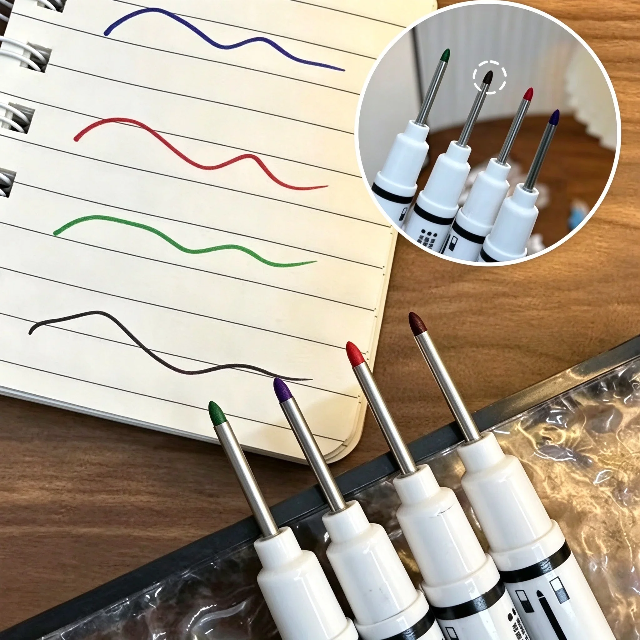 8Pcs/Set 20mm Deep Hole Long Nib Marker Pens, Waterproof for Woodworking Furniture Metal Drilling, Writes on Wood Metal Glass