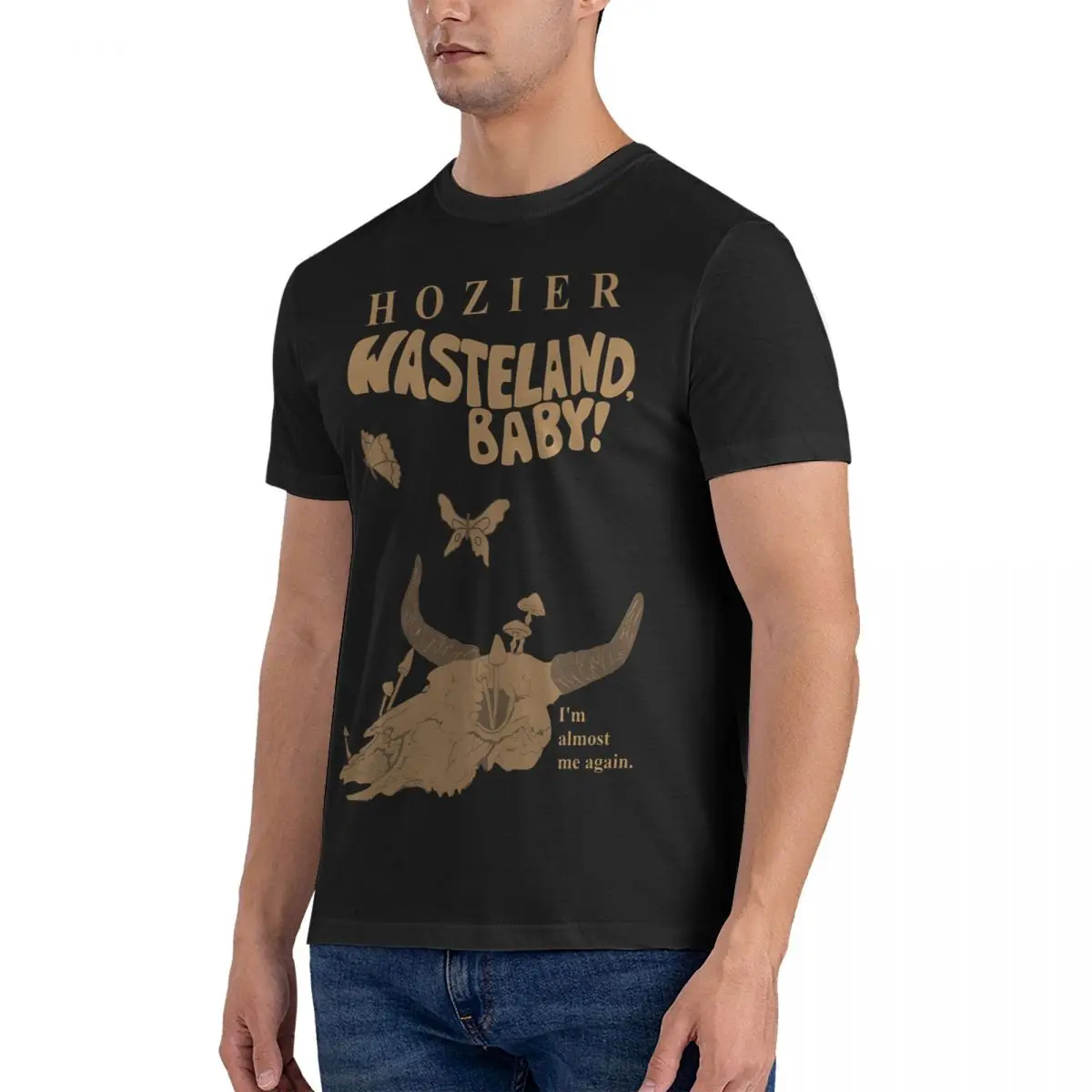 Men T-Shirt Wasteland Baby Novelty 100% Cotton Tee Shirt Short Sleeve Hozier T Shirts Round Neck Clothes Summer