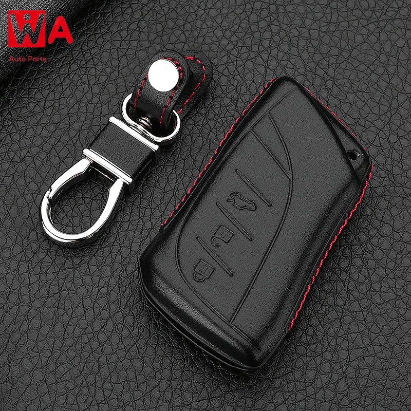 

4D Genuine Leather Key Cover Case Pocket For Lexus 2018 ES300h ES350 ES200 ES260 LS350 LS500h Fob Key Car-Styling