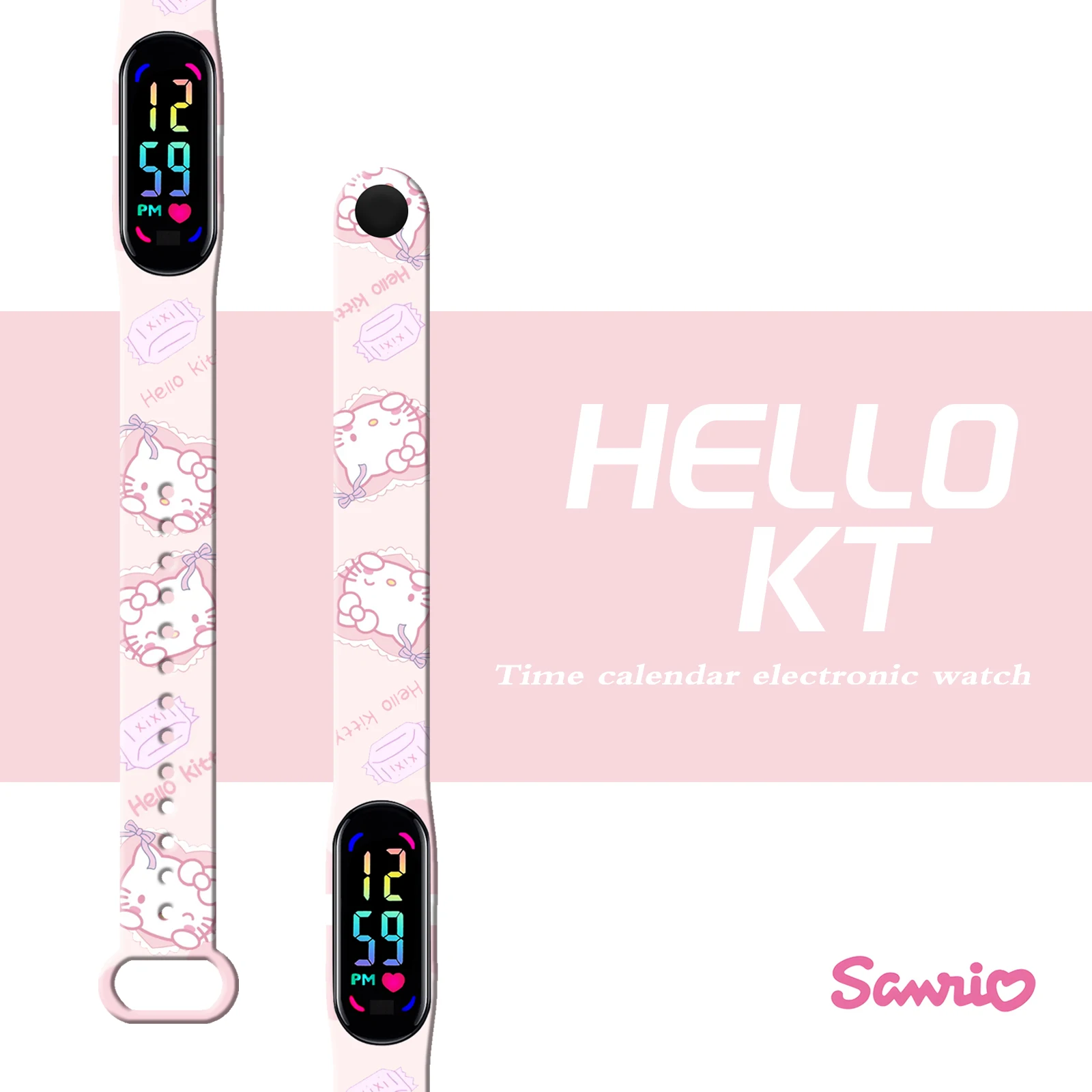 

Hello Kitty Series Printed Wristband for Xiaomi Mi Band 10 Wrist Strap Replaceable Bracelet for Mi Band 9/8/NFC Smart Watchband