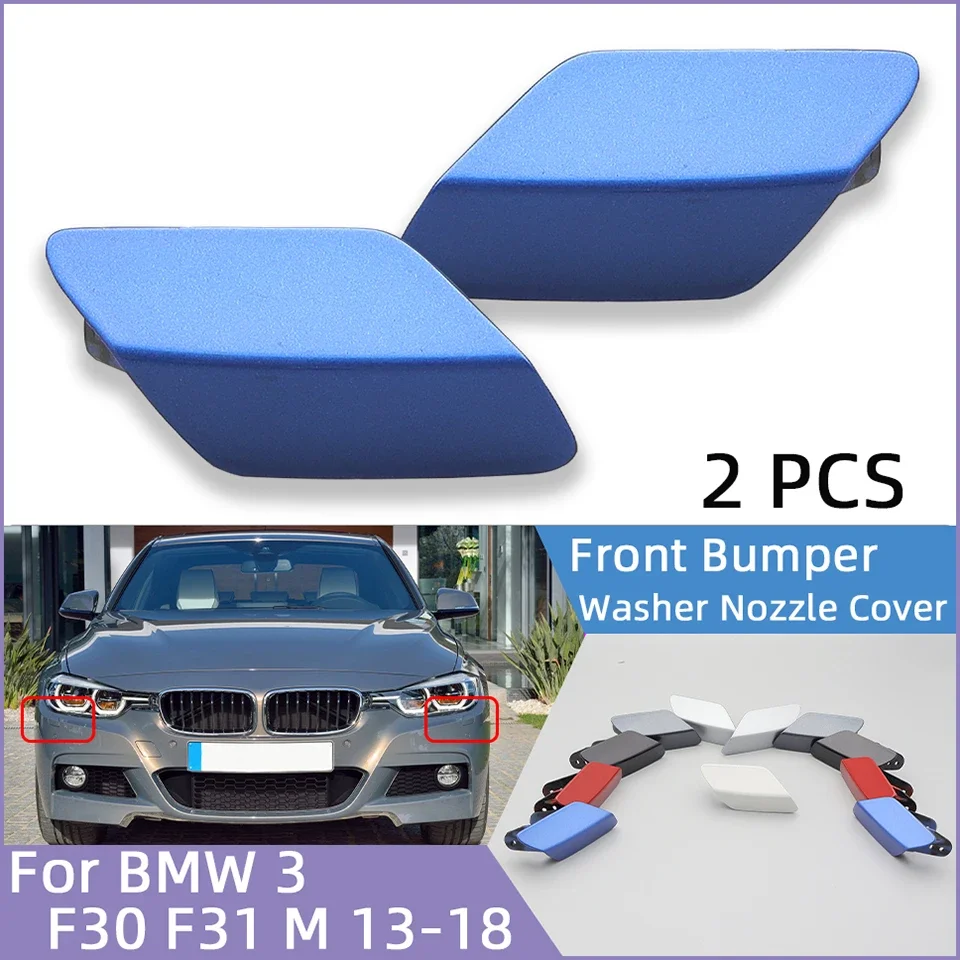 

2Pcs For BMW 3 M-Sport 2014 2015 2016 2017 2018 F30 320 323 325 328 330 Front Bumper Headlight Washer Nozzle Cover Sprayer Cap