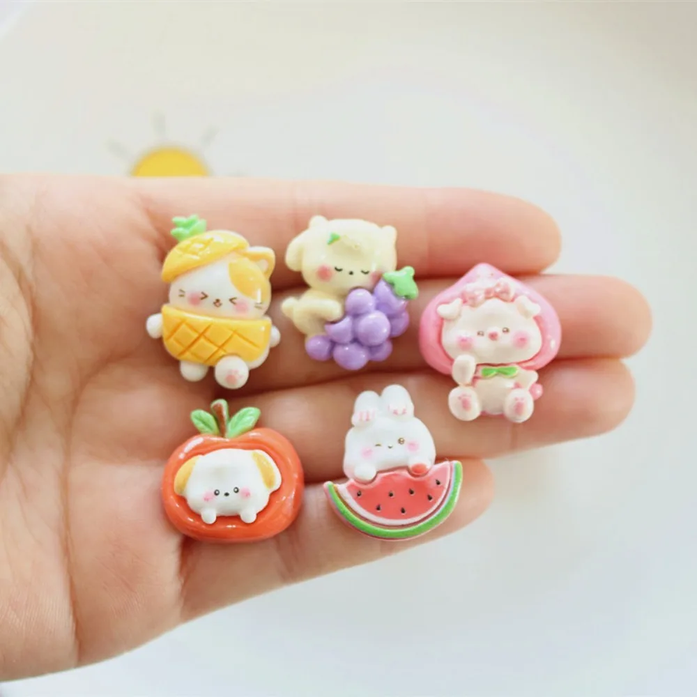 10pcs Cute Cartoon Kawaii Christmas Tree Series Flat Back Resin DIY Scrapbooking Embellishments Cabochons Decoration Accessories