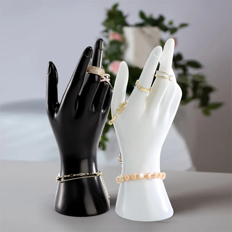 3pcs Realistic Hand Model Prop Display Stand with Ring & Bracelet Slots for Jewelry Storage & Retail Photography Costume Parties