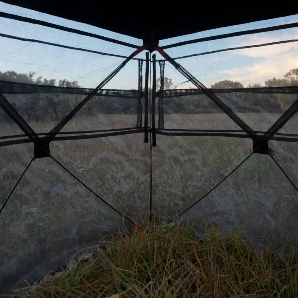 3인용 사슴 사냥 허브 블라인드, 270도 시야, 방수, 내구성 있는 디자인, 백팩 휴대 가방, 무소음 슬라이드 창