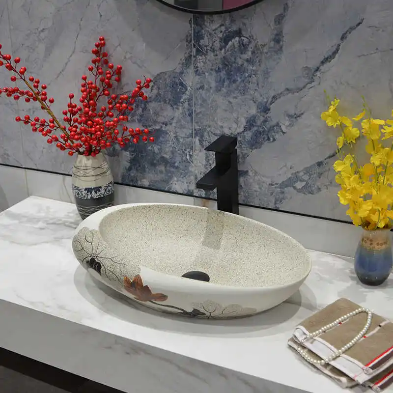 

On-stage basin Washbasin Washbasin Ceramic art retro washbasin