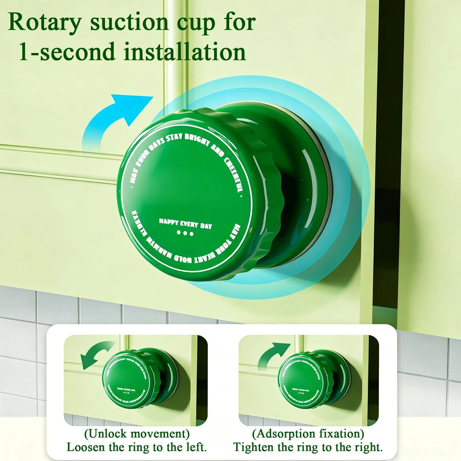 Door Knob 2 Pieces Suction Cup Modern Room Decor No-Drill Indoor Door Handles for Drawer Cabinet Cupboard Refrigerator Home