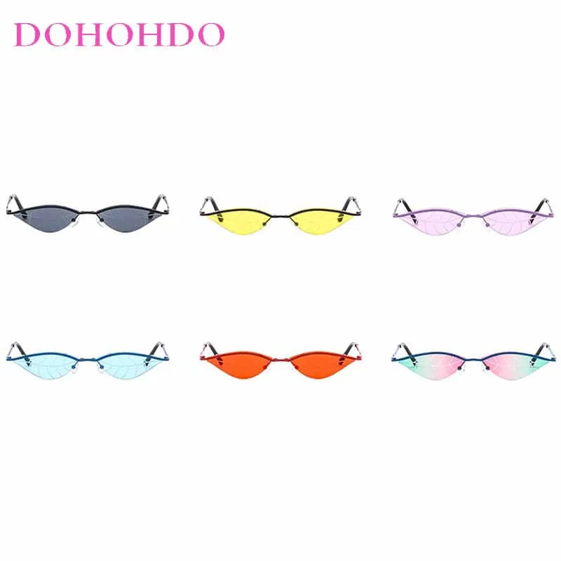 

Brand Designer Luxury Small Metal Frame Leaf Rimless Sunglasses Women Fashion Sunglass Men Trendy Summer Traveling Shades UV400
