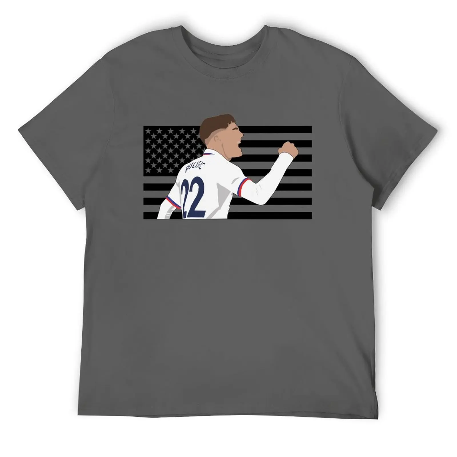 Christian Pulisic US Flag T-Shirt Luxury man gifts for boyfriend Aesthetic clothing summer tops Men's t-shirt